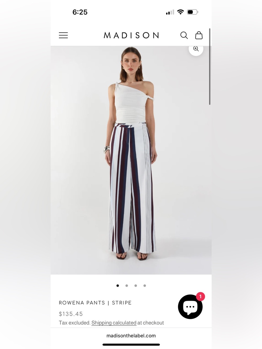 MADISON THE LABEL Rowena Pant in Stripe Print